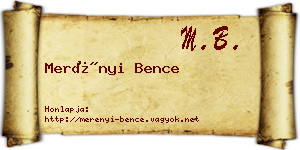 Merényi Bence névjegykártya