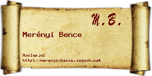 Merényi Bence névjegykártya